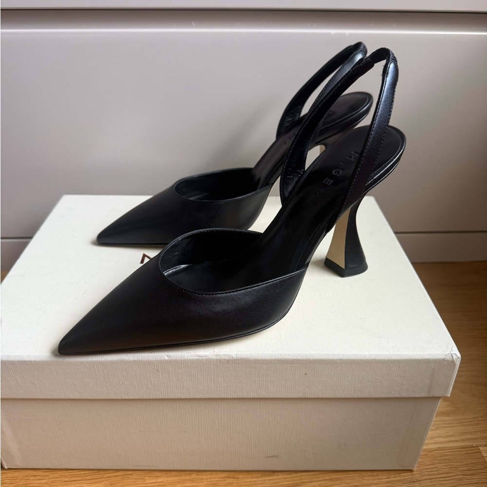 M. Gemi Mia Black Slingback 90mm Heels